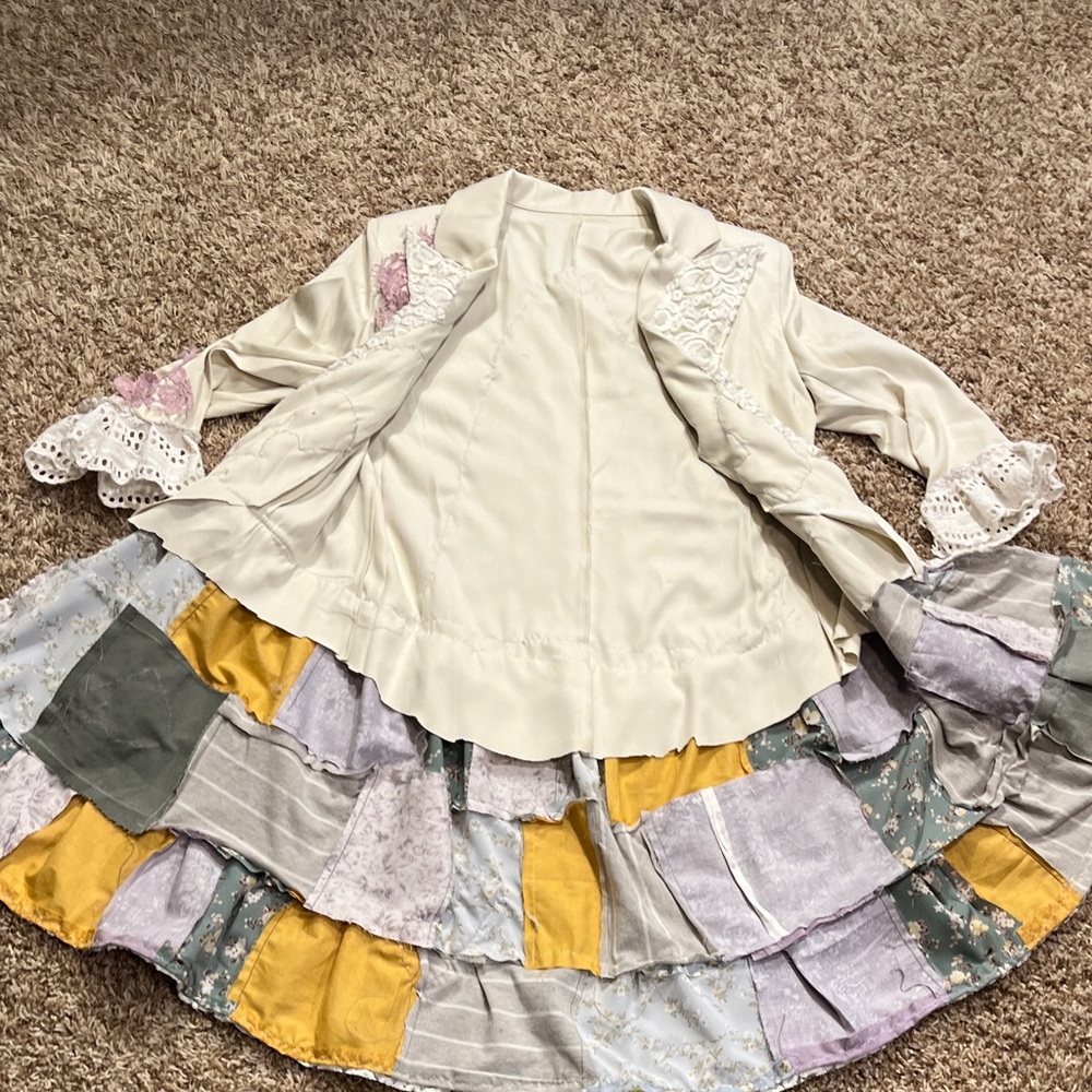 Patchwork Lace Trim Coat/ blazer - Picture 5 of 6